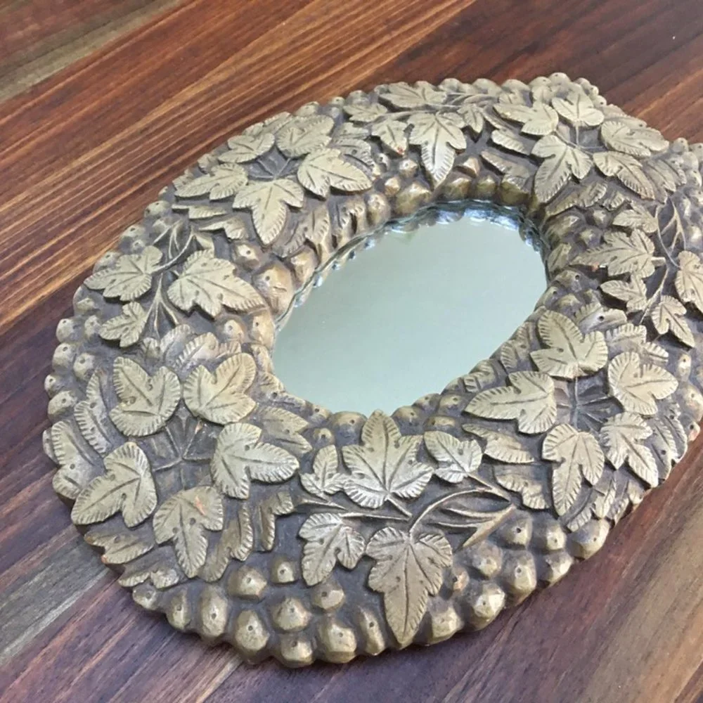 FIRM PRICE! Vintage Maple Leaf Framed Oval Mirror